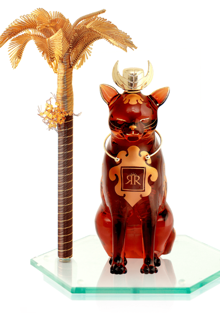 Royal Rich XO Gold 23K Premium 800 ml – Mèo vàng thuỷ tinh ngồi dưới cây cau vàng – TTDH002