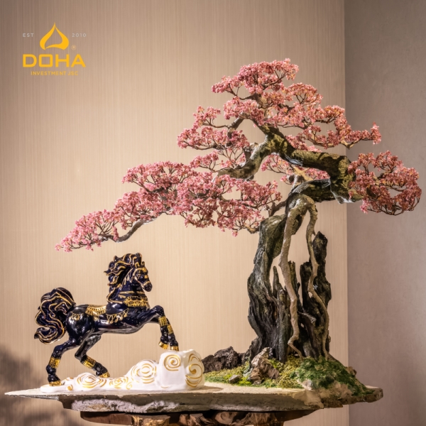 🌸🐎 DRAGON HORSE FLYING THROUGH CLOUDS – SHU PEACH BLOSSOM SCENIC BEAUTY